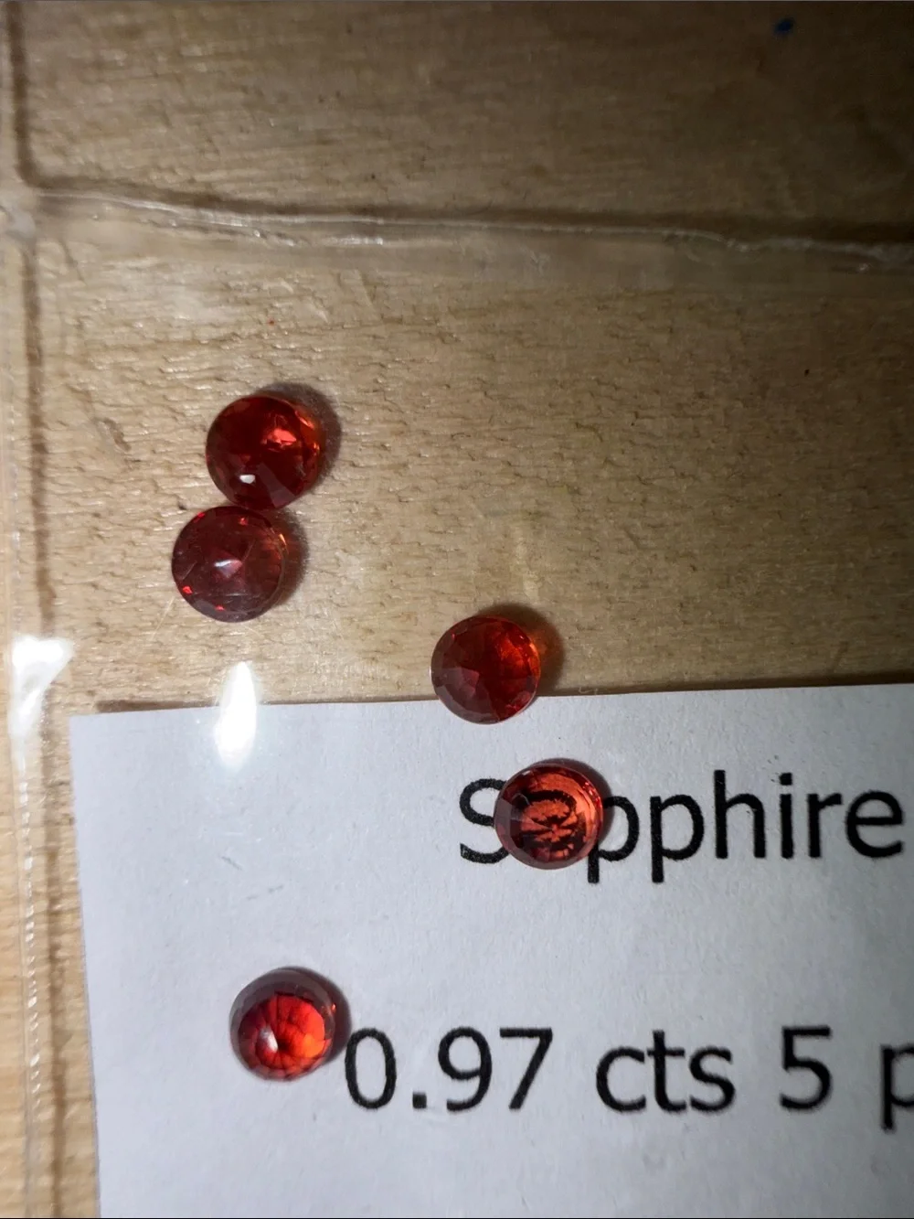 Sapphire Round Red Natural Gemstones (5 pcs)